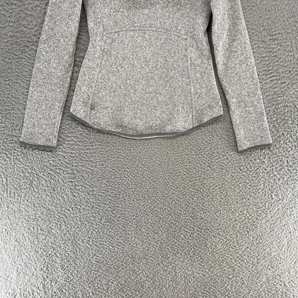 Lululemon Hoodie Womens 2 Gray Fleece & Thank You 1/4 Zip Slim Fit‎ Sweatshirt
